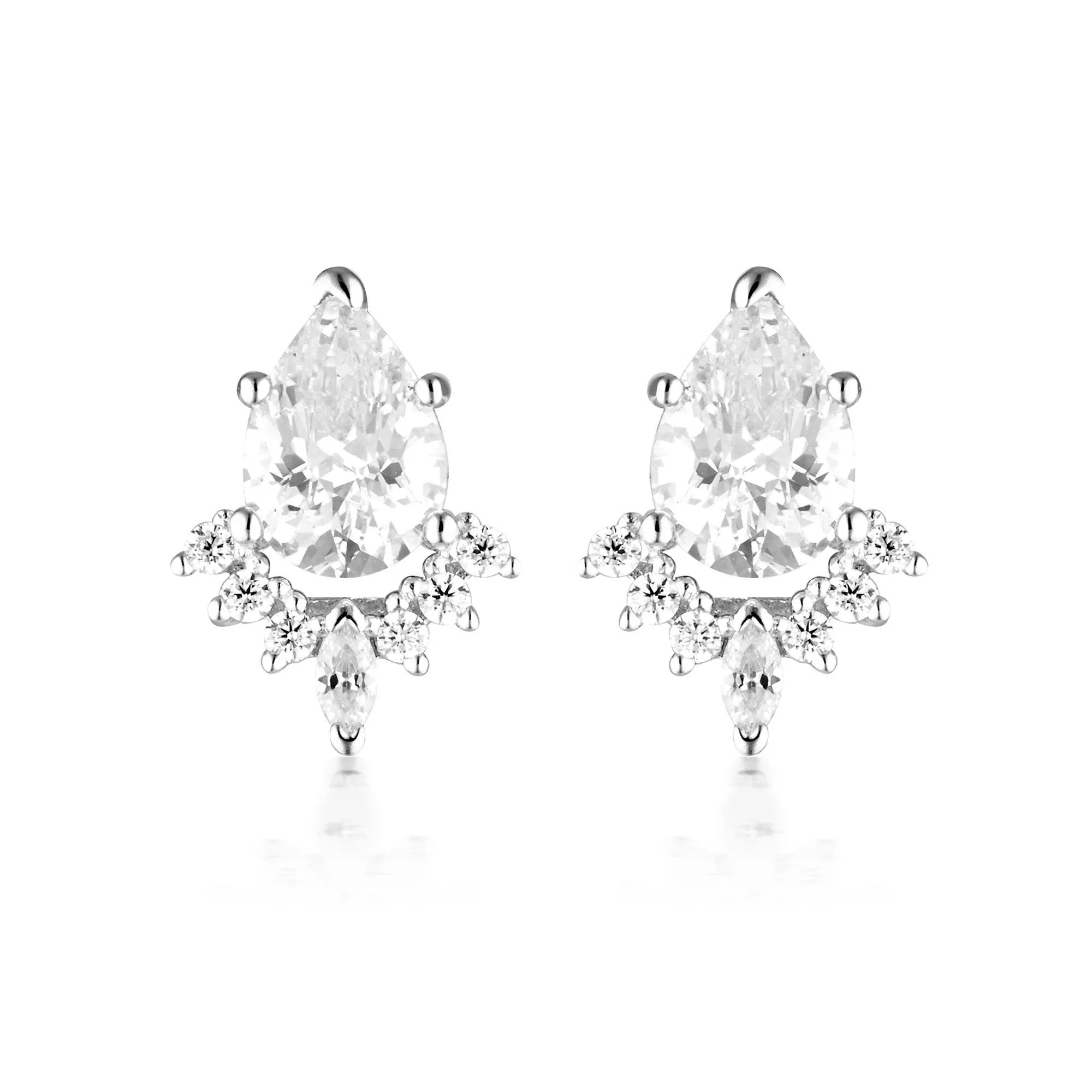 GEORGINI ICONIC BRIDAL PENELOPE EARRING SILVER