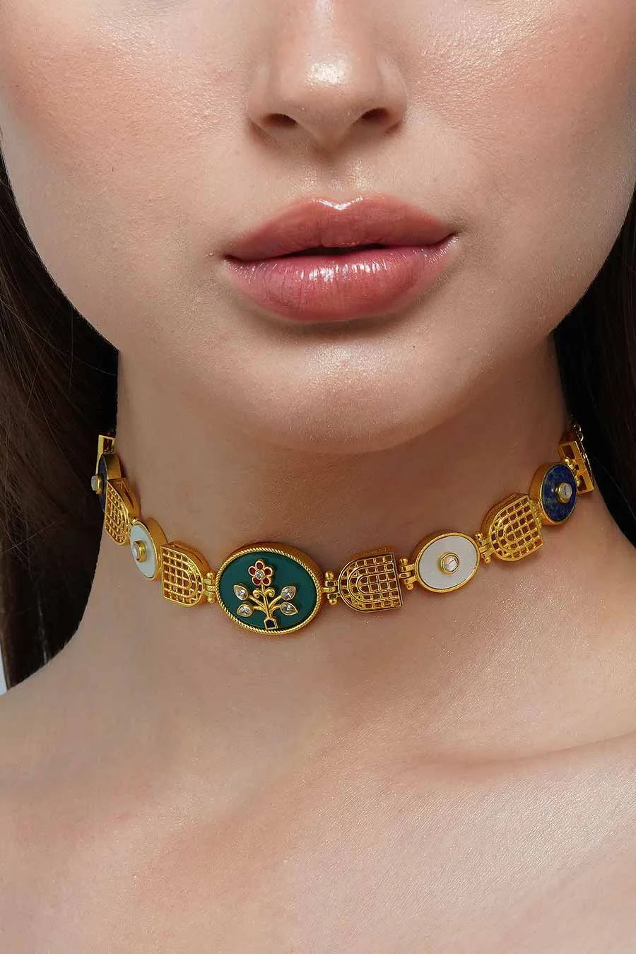 Glory Of Tradition Gold Plated Choker Necklace