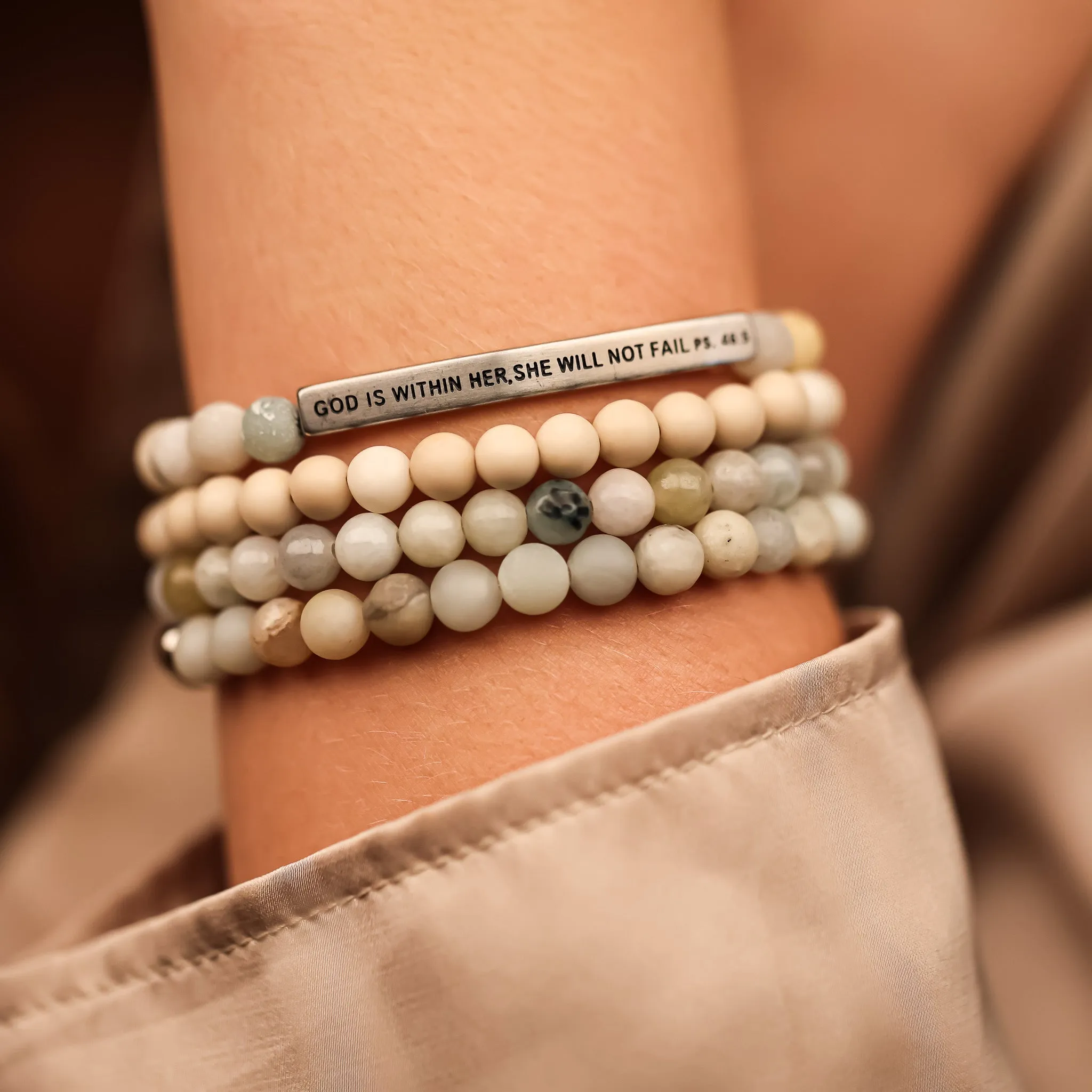 GOD IS WITHIN HER 4 BRACELET GIFT SET -AMAZONITE