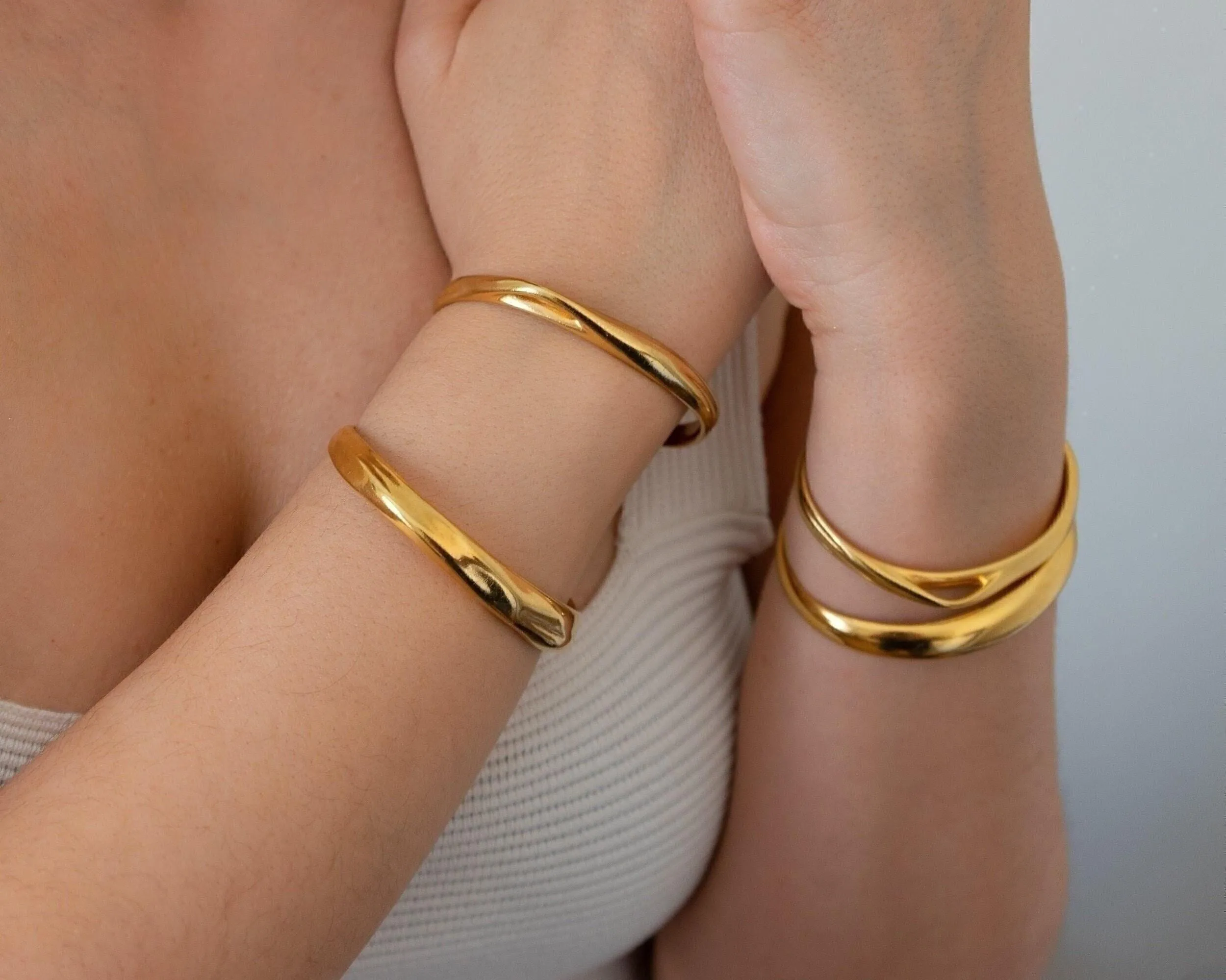 Gold Bold Cuff with Hole