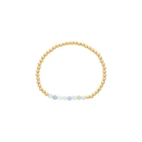 Gold Filled Aquamarine Bead Stretch Bracelet by Dee Berkley