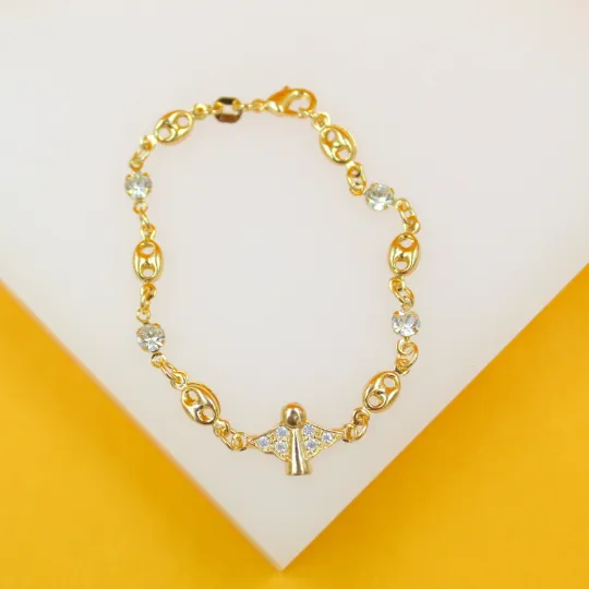 Gold Filled Mariner Kids Chain Charm Bracelet