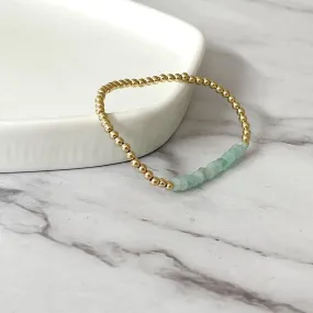 Gold Plated Bracelet with Aquamarine