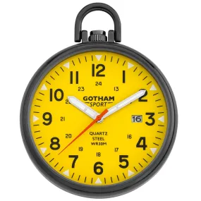 Gotham Men's Sport Series Gunmetal Stainless Steel Analog Quartz Date Pocket Watch # GWC14109BY