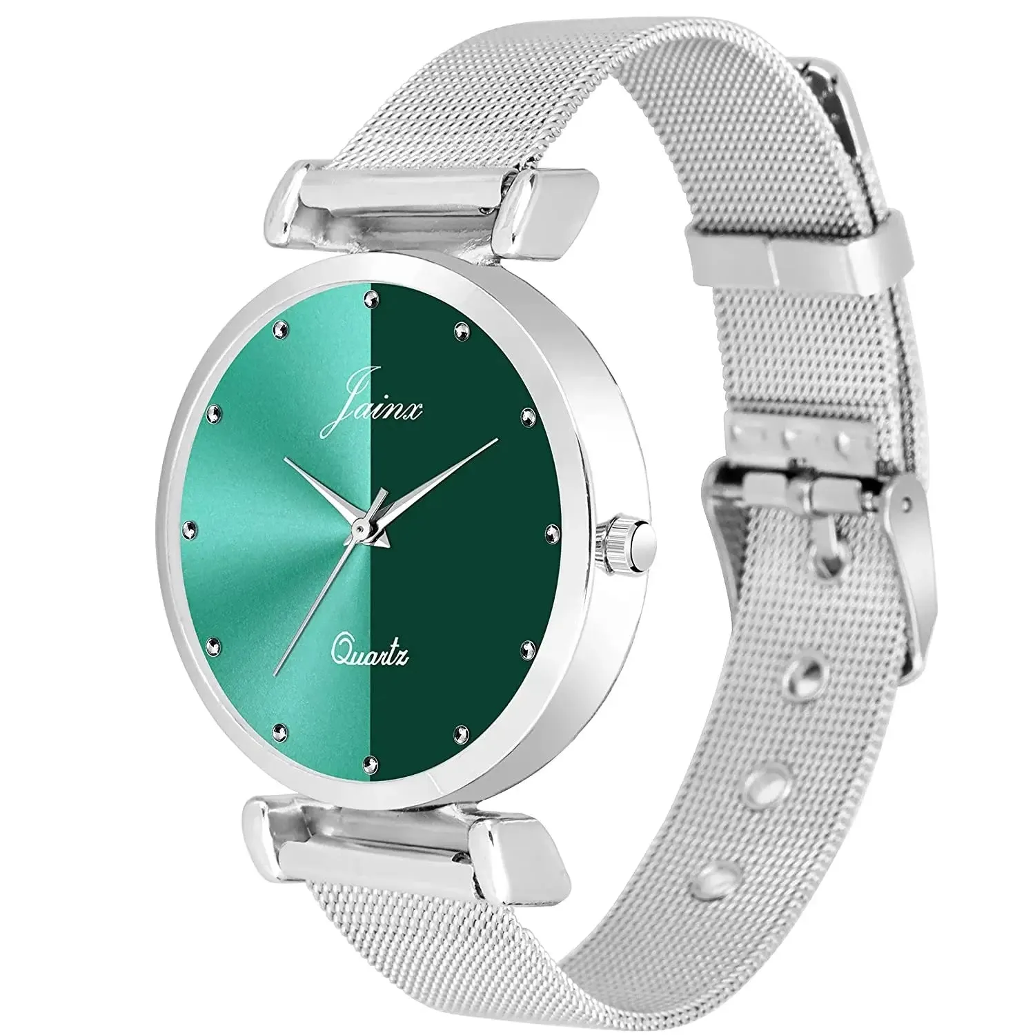 Green Dial Steel Mesh Chain Analog Watch - For Women JW673