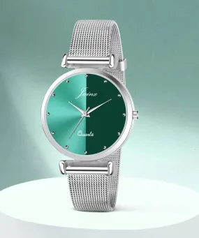 Green Dial Steel Mesh Chain Analog Watch - For Women JW673