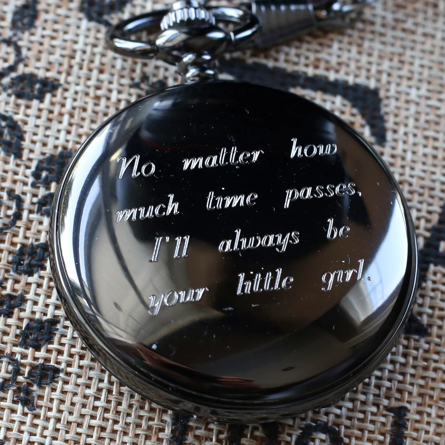 Groomsmen Gift Custom Black Pocket Watch Hand Wind Up with Vest Chain-Groomsmen gifts-Wedding Gift M029