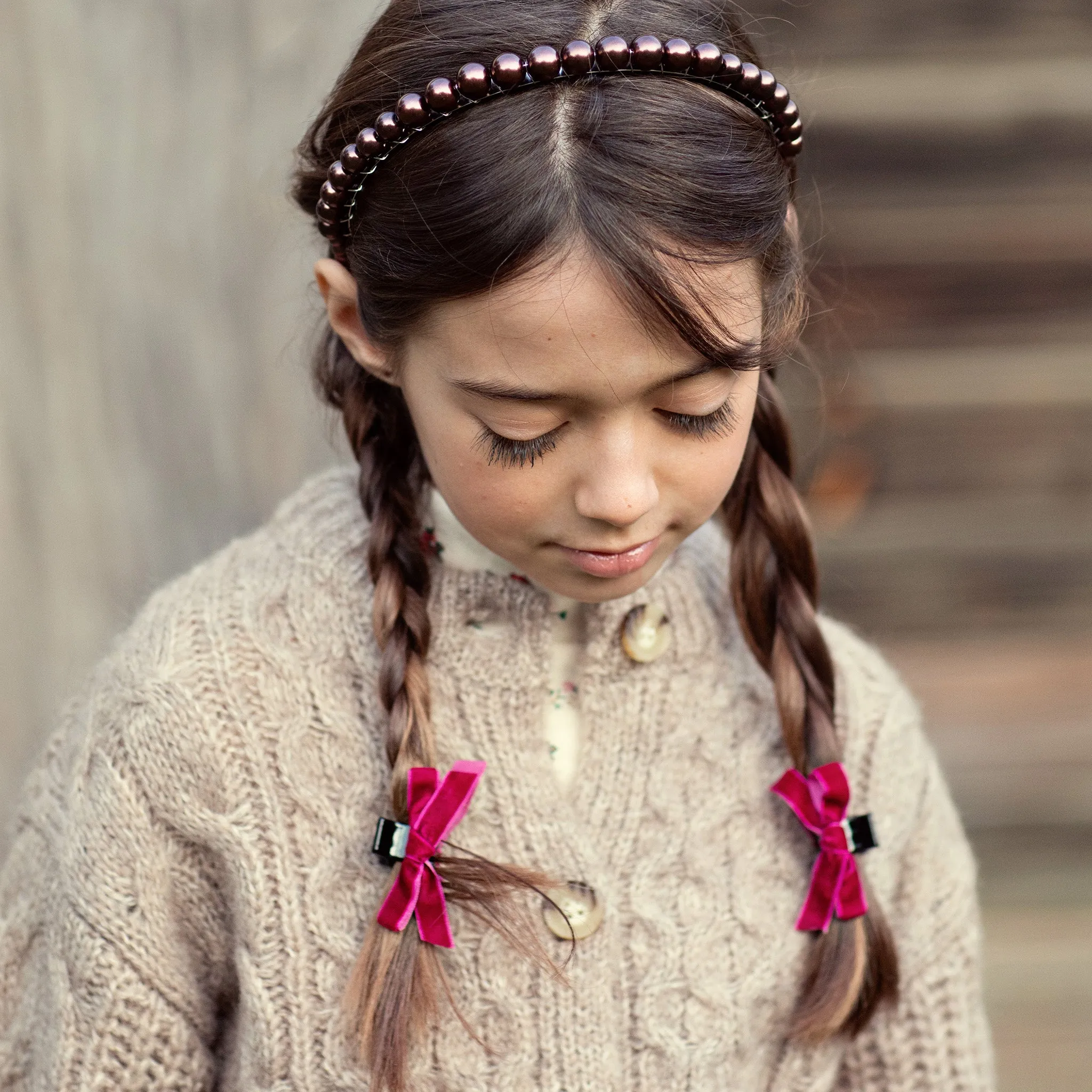 Halo Luxe Bon Bon Pearlized Tiara Headband - Chocolate