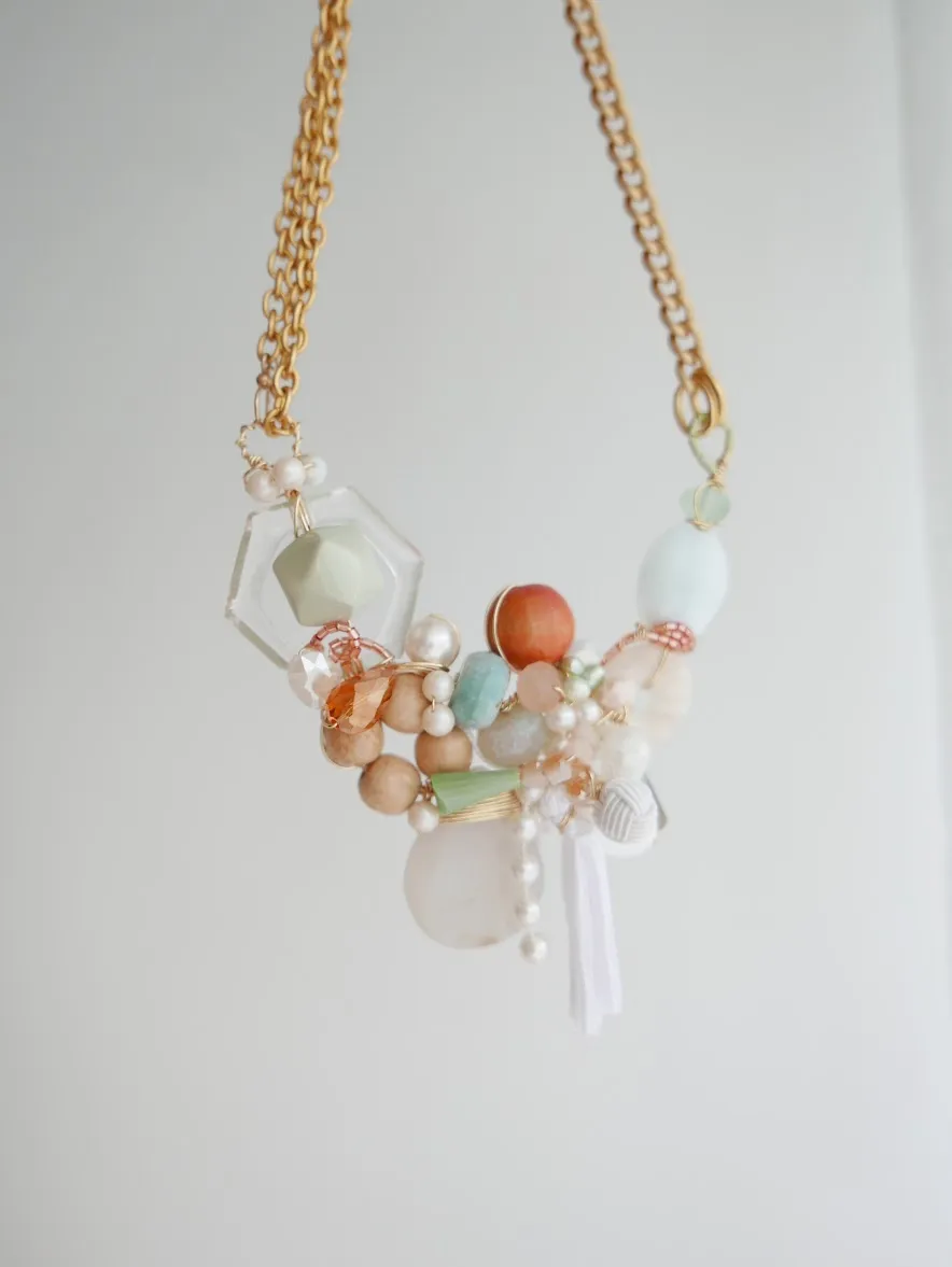 Harvest Peaches And Cream Statement Necklace