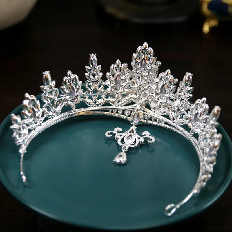 Head Jewel Crystal Royal  Silver Tiara Crown Accessory