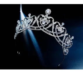 Heart Shape Royal Crystal Princess Tiara Crown