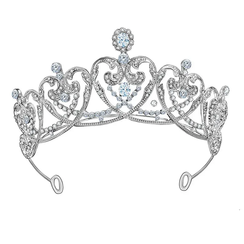 Heart Shape Royal Crystal Princess Tiara Crown