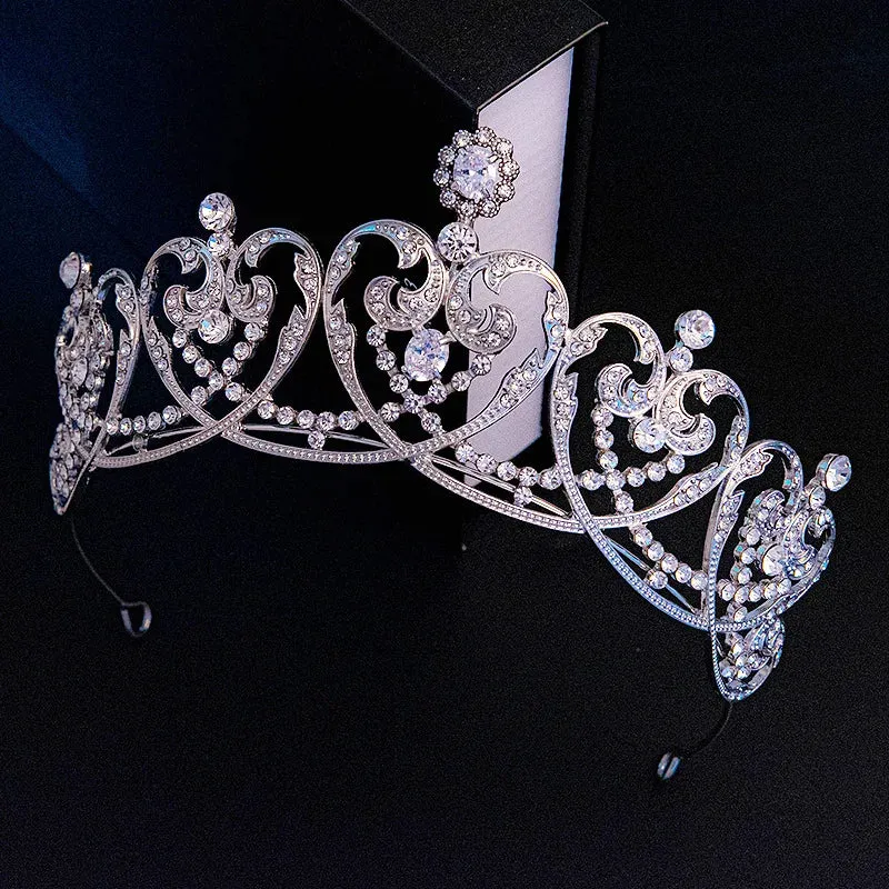 Heart Shape Royal Crystal Princess Tiara Crown