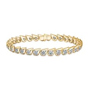 Hearts On Fire Lu 6.40CTW Droplet Bracelet in 18K Yellow Gold