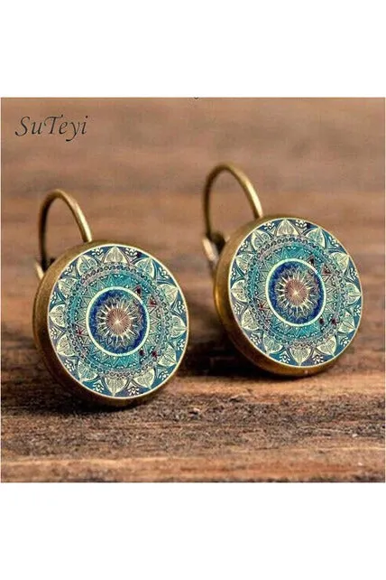 Henna Crystal Mandala Earrings