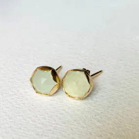 High End Aquamarine Stud, Gold and Aquamarine Stud Earrings, Aquamarine Gold Stud Earrings