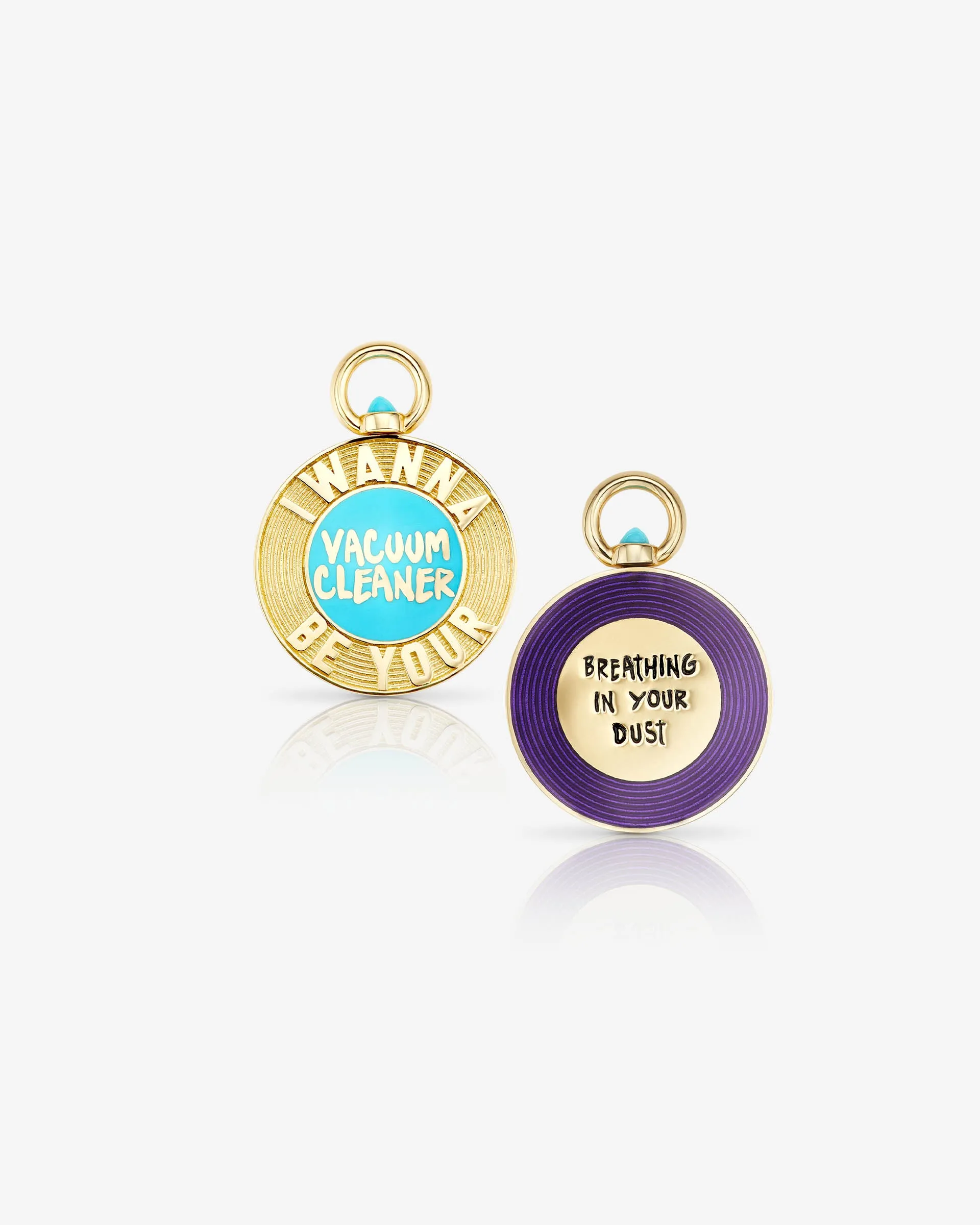 'I Wanna Be Your Vacuum Cleaner' Gold Vinyl Pendant