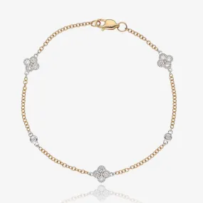 ICONIC Blossom Two Tone Delicate Diamond Bracelet