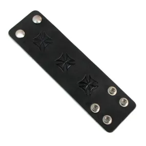 Iron Cross Embossed Leather Wristband