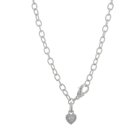 Judith Ripka Diamond Heart Pendant Necklace