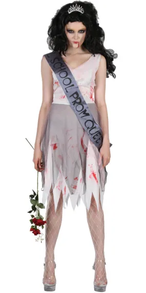 Ladies Prom Night Zombie Queen Halloween Costume Outfit