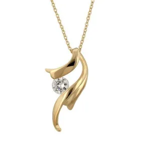 Lana Gold Ribbon CZ Pendant | 08ct