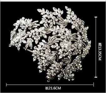 large Vintage couture inspired crystal tiara side hair piece