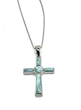 Larimar Cross Necklace