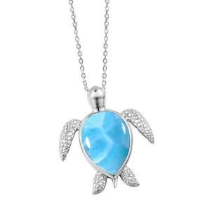 Larimar Lanikai Honu Turtle Pendant