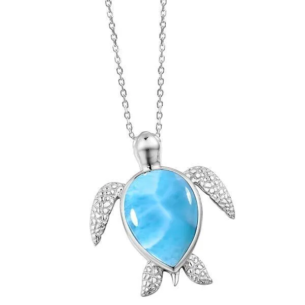 Larimar Lanikai Honu Turtle Pendant