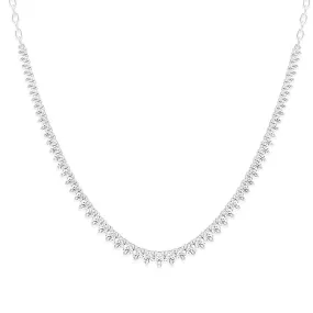 Luminesce Lab Grown 10ct White Gold Tennis Necklace in 7 Carat Diamond