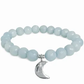 Luna Crescent Moon Bracelet | Aquamarine