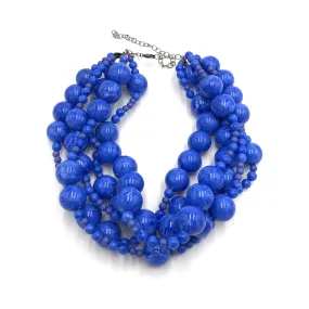 Marbled Blues Sylvie Beaded Necklace