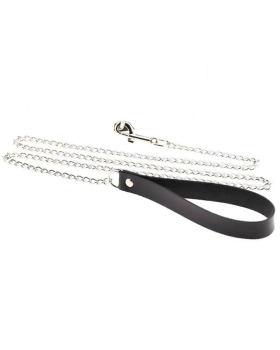 Matte Black Faux Leather Leash