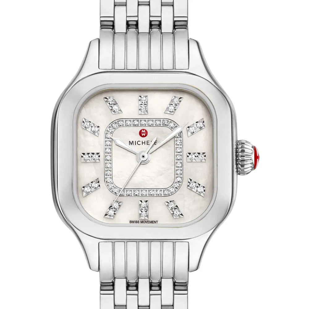 Meggie Stainless Steel Diamond Dial Watch