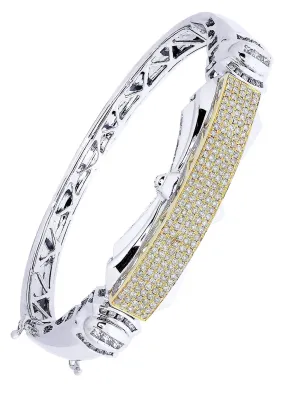 Mens Diamond Bangle White Gold| 1.92 Carats| 37.88 Grams