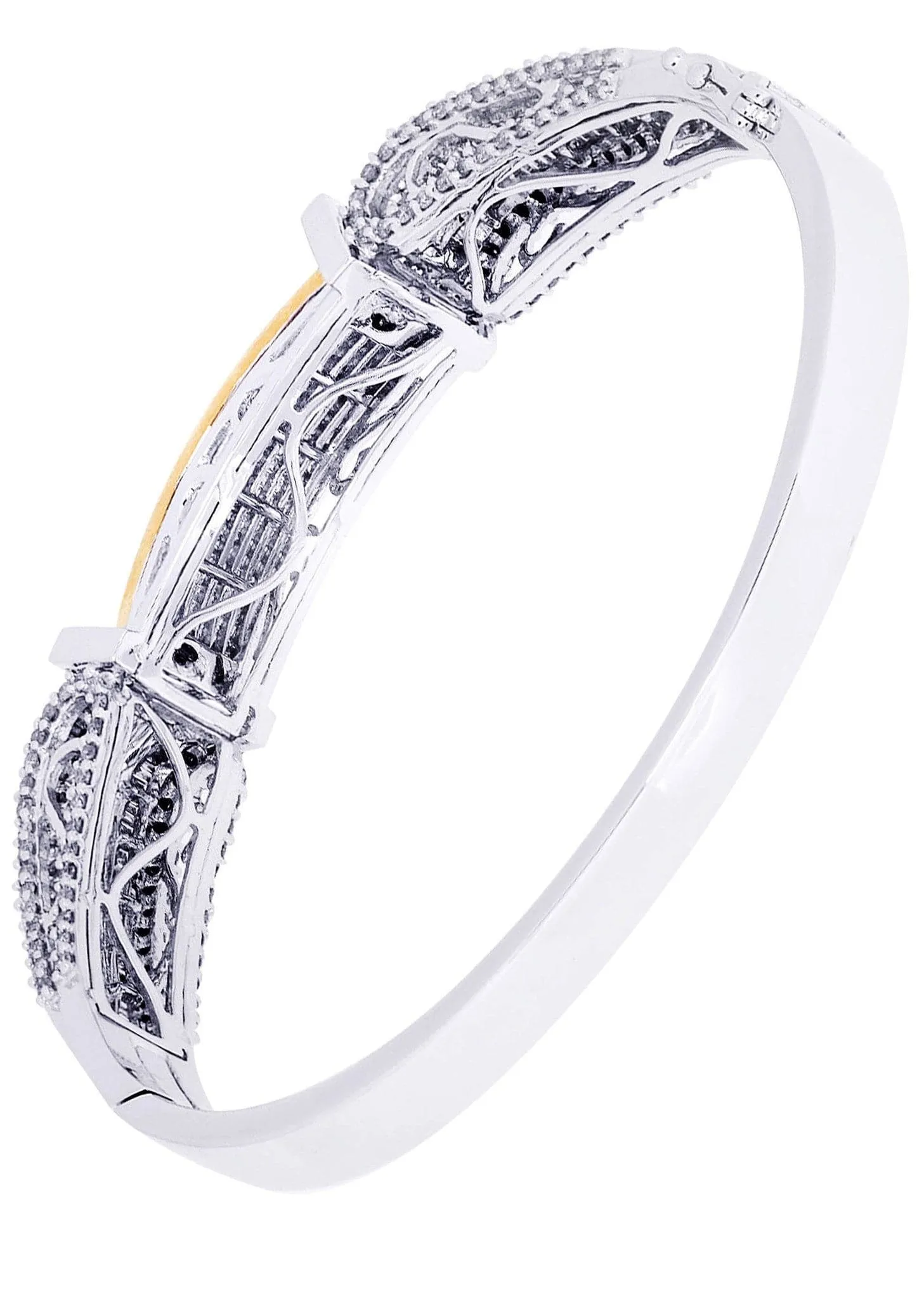 Mens Diamond Bangle White Gold| 2.24 Carats| 34.94 Grams