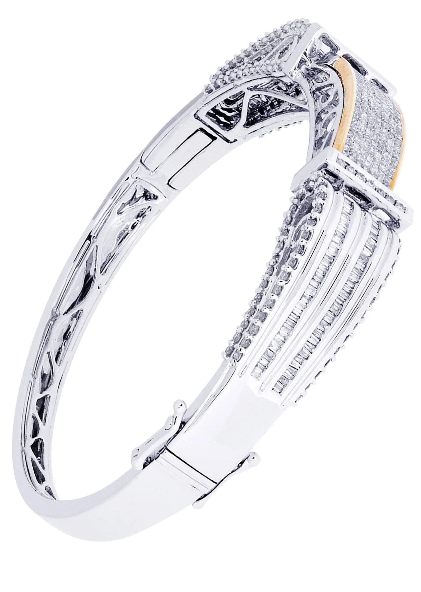 Mens Diamond Bangle White Gold| 2.24 Carats| 34.94 Grams