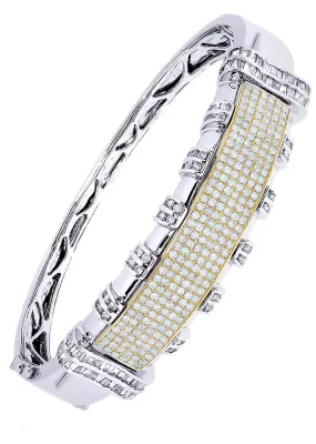 Mens Diamond Bangle White Gold| 4.48 Carats| 35.3 Grams