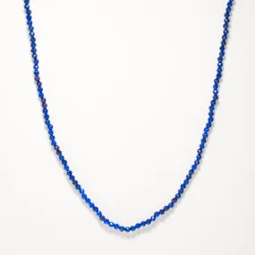 Micro Lapis Lazuli Bead Necklace in Gold