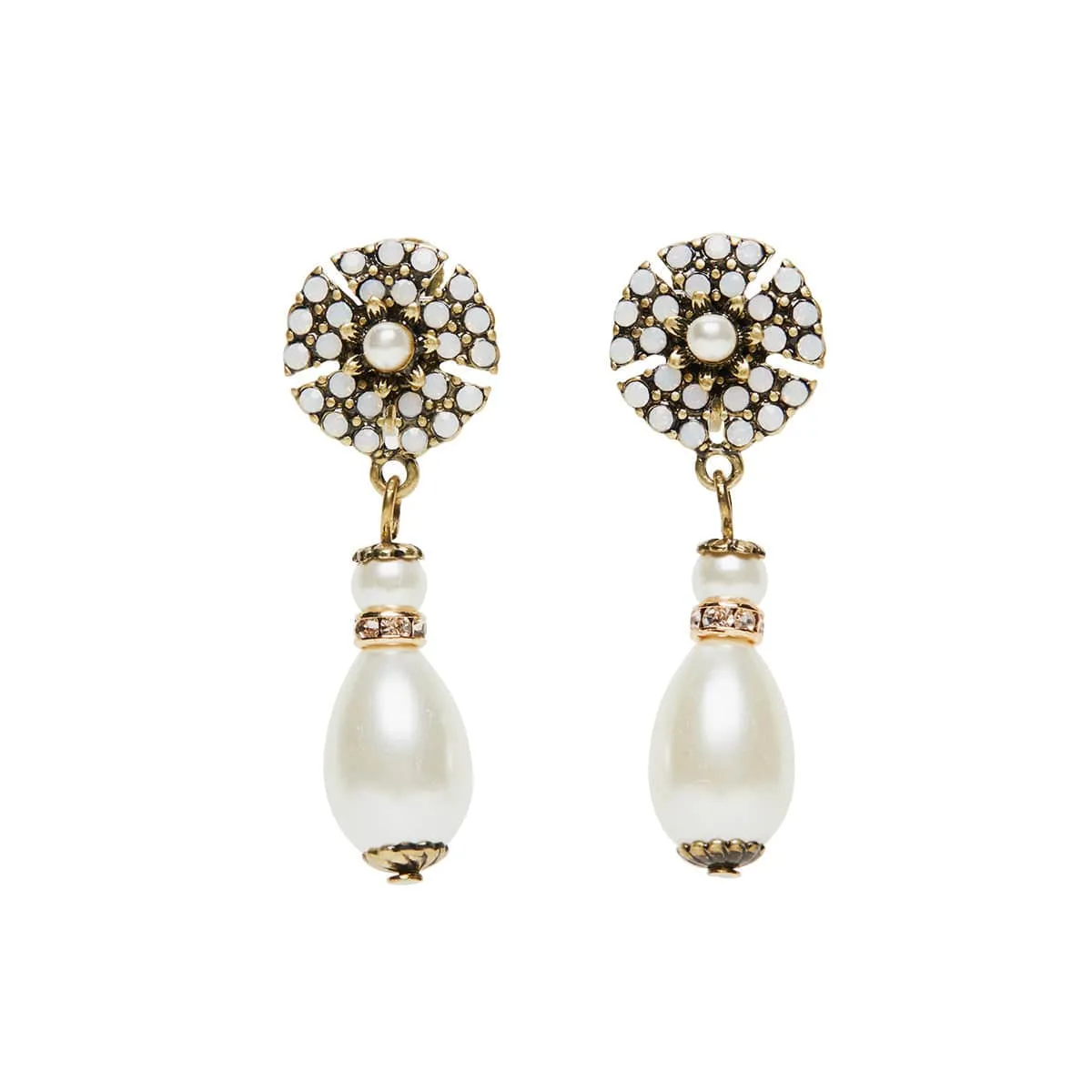 Miriam Haskell Inspired Earrings: Pearl Drop Stud Earrings