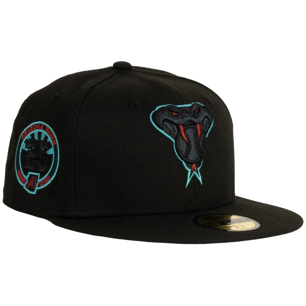 MLB Arizona Diamondbacks New Era Red Eye Teal Fangs 25th Anniversary 59FIFTY Fitted Hat