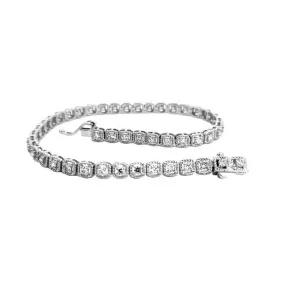 Mountz Collection 1.0CTW 7" Diamond Straightline Bracelet in 14K White Gold