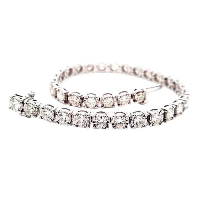 Mountz Collection 5.0CTW 7.25" Illusion Set Diamond Straightline Bracelet in 14K White Gold