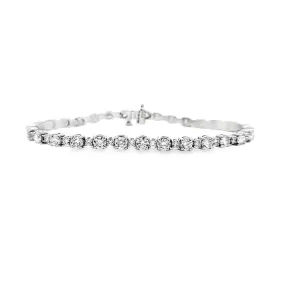 Mountz Collection 7” 5.85 Alternating Diamond Straightline Bracelet in 14K White Gold