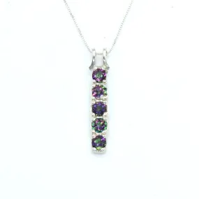 Mystic Topaz Pendant - Vertical Topaz Necklace - December Birthstone Necklace