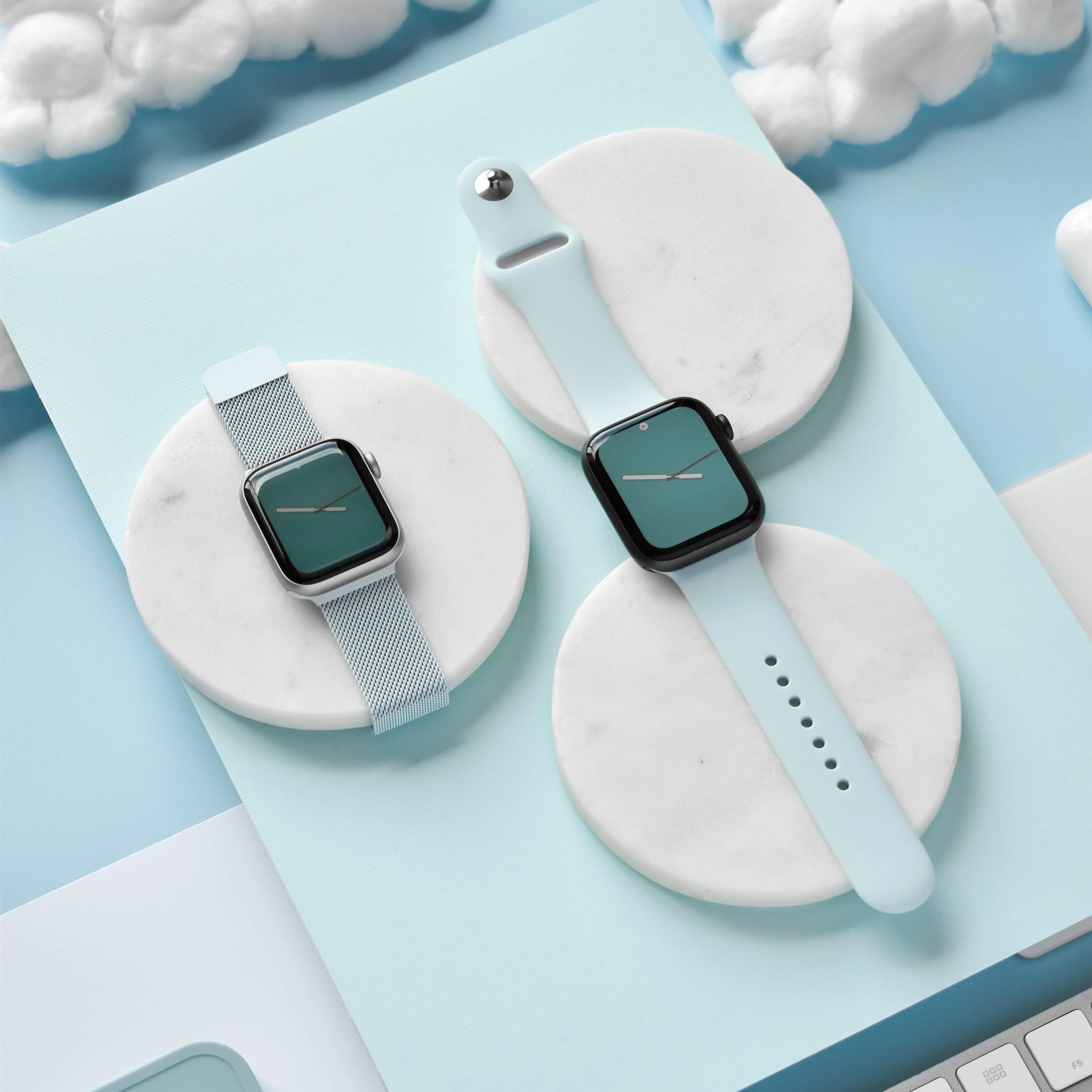 NAKD Apple Watch Strap Set - Magnetic   Silicone - Sky Blue