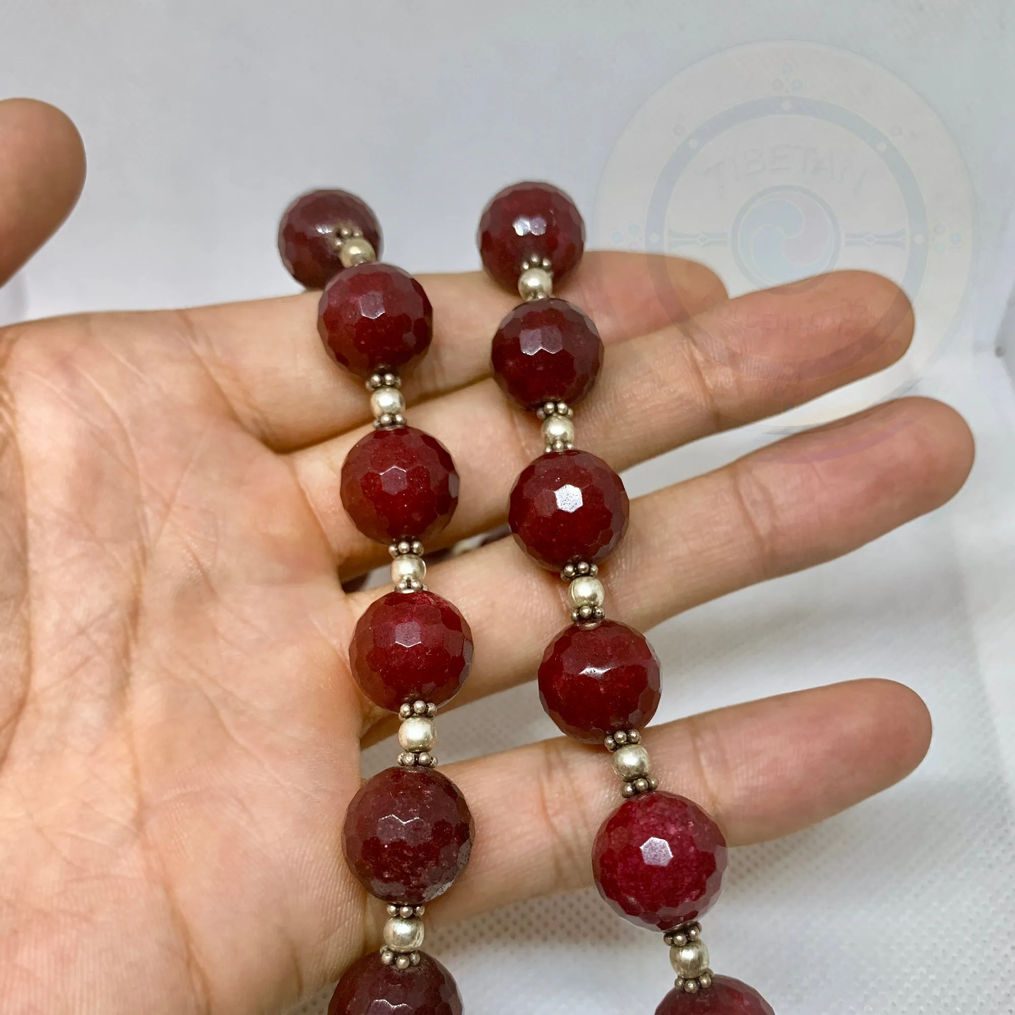 Natural Dark Red Cinnabar Gemstone Beads Necklace