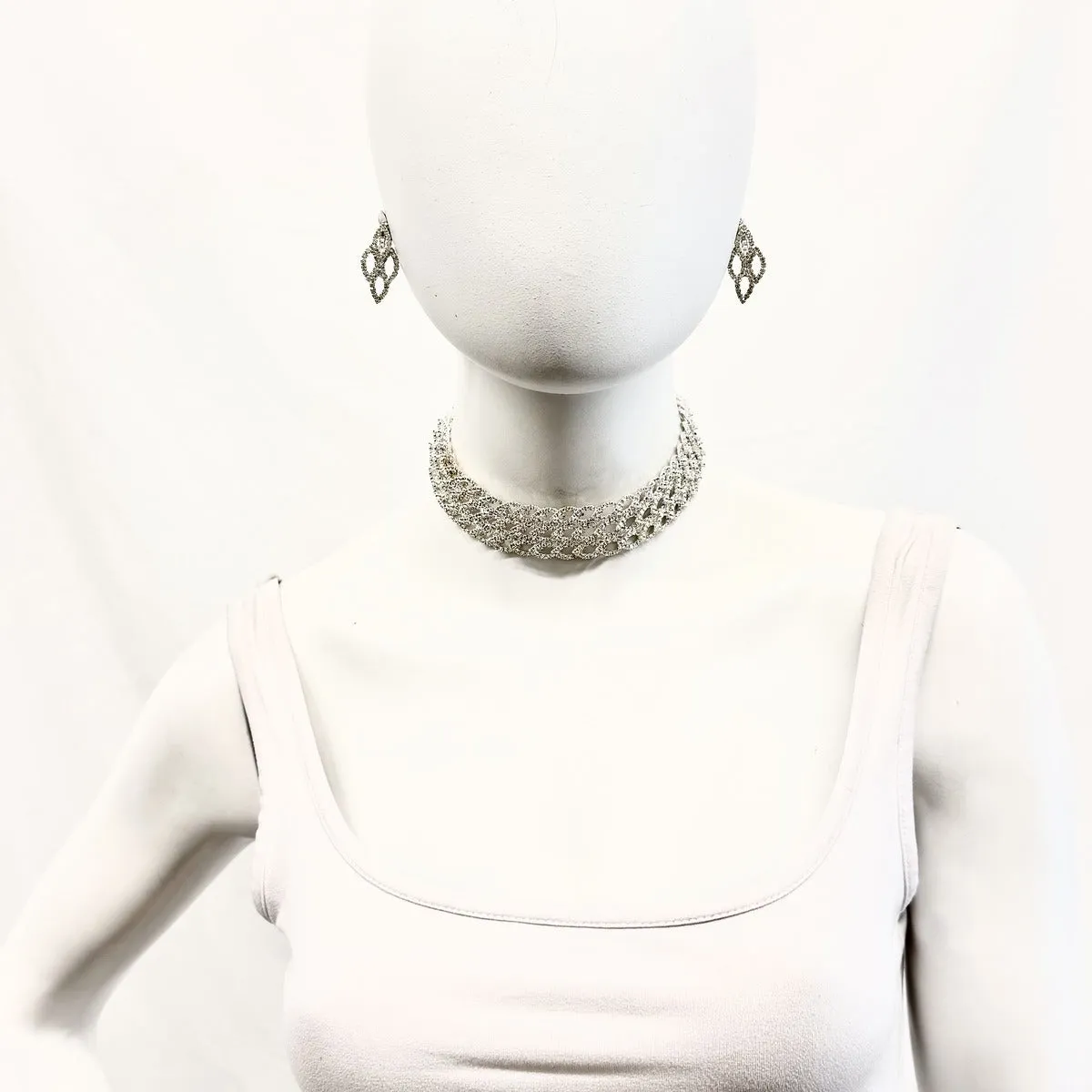 New Cubic Zirconia Necklace and Earring Set