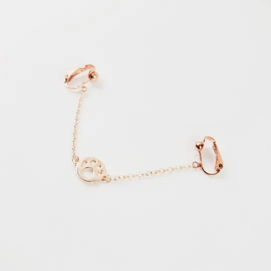 Non Piercing BDSM Pet Play Rose Gold Paw Print Labia Chain Dangle.